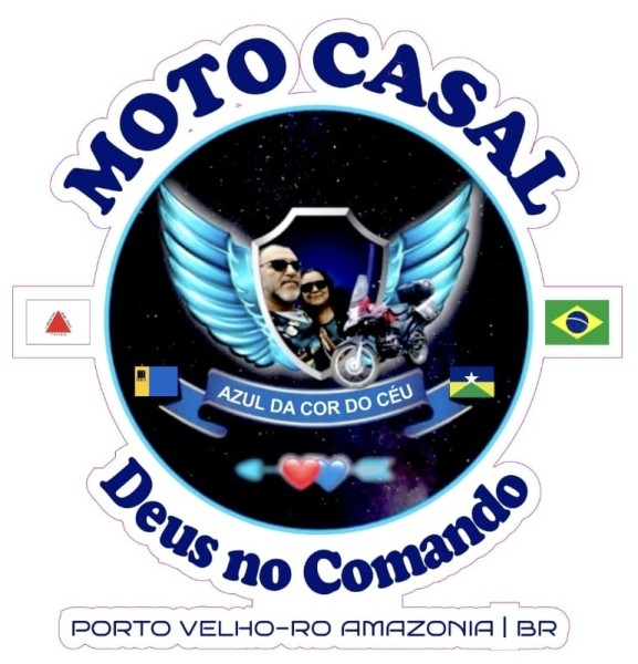 Moto Casal Azul da cor do céu - DEUS no Comando