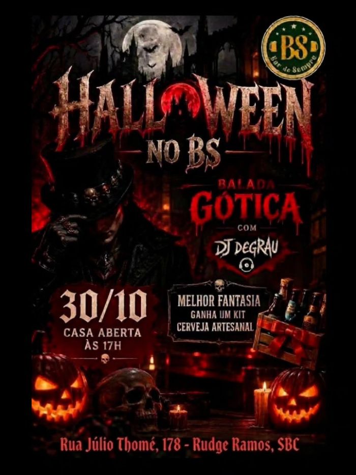 Cartaz: Halloween no BS - Balada Gótica