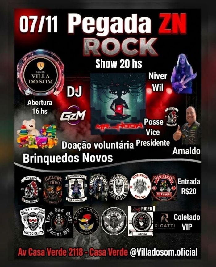 Cartaz do Pegada ZN Rock