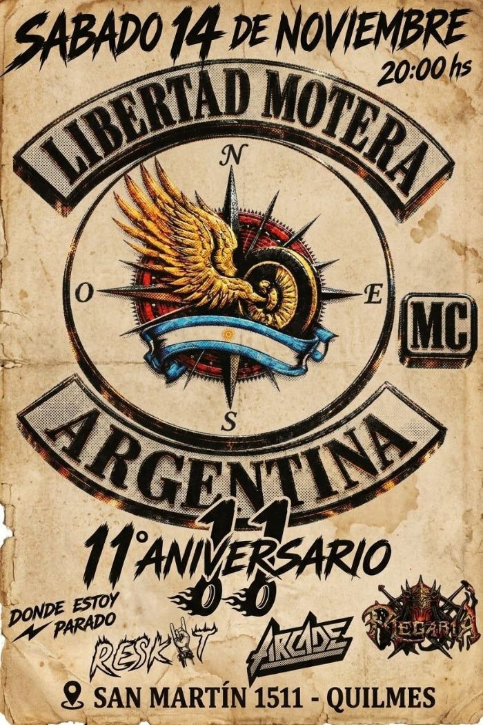 Cartaz: Libertad Motera MC Argentina - 11° Aniversario